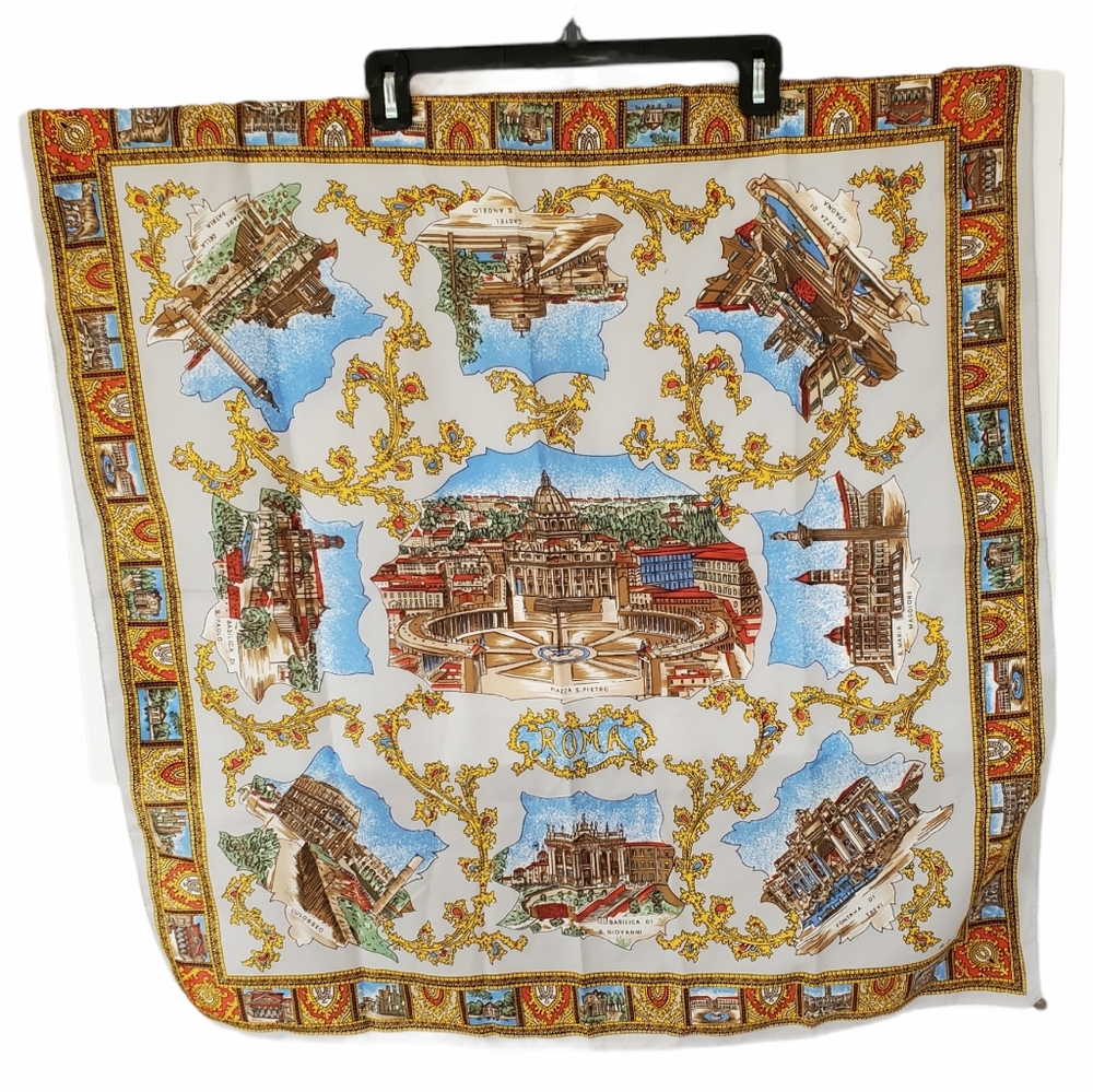 Rome Patterned Silk Hankerchief/Scarf